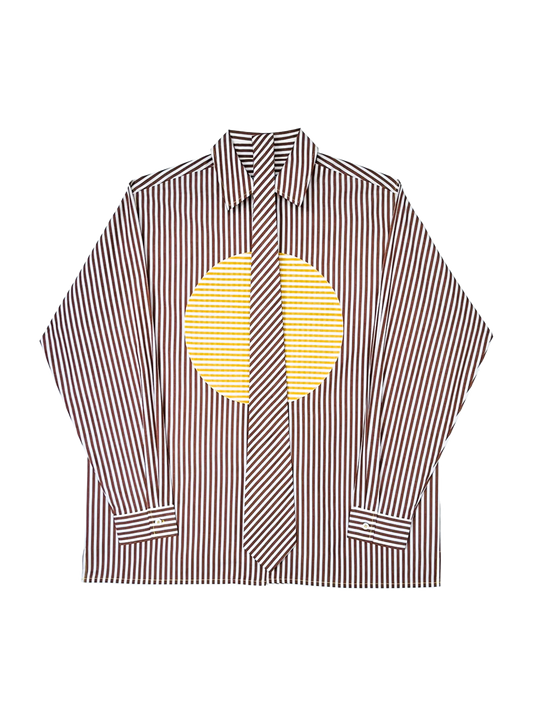 Sun Shirt with Tie in Yellow & Brown
