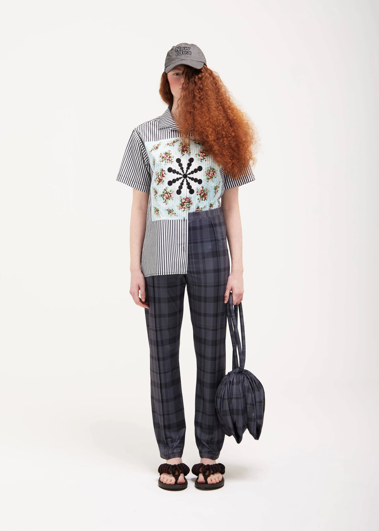 Handkerchief Shirt in Black with Star Motif