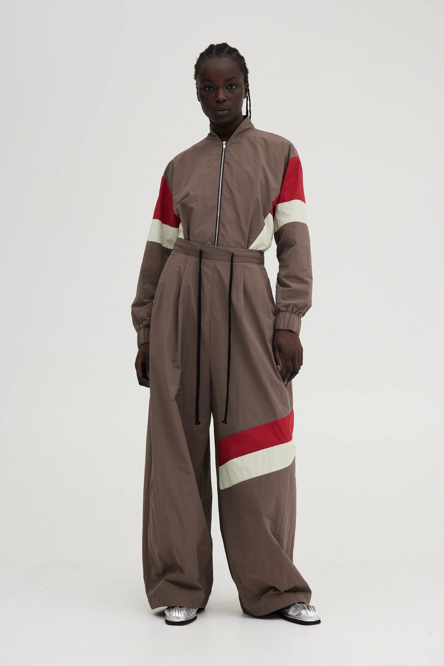 Leisure Pants in Brown/Red/Cream