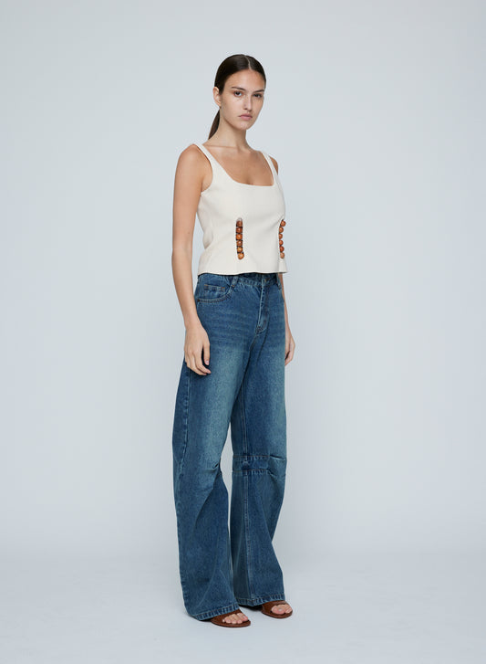 Darted Leg Jeans in Indigo