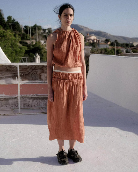 Diph Skirt in Brick