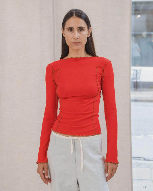 Omato Long Sleeve in My Red & Brown