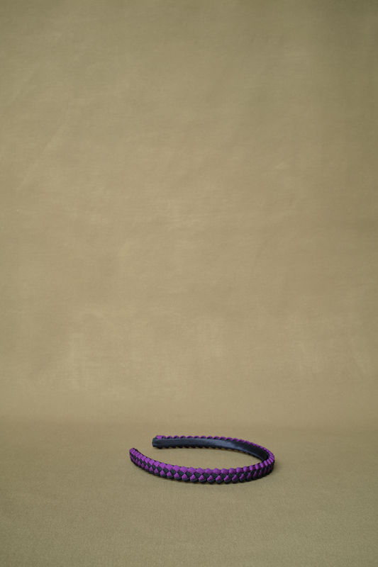 Braided headband in Ink/Verbena