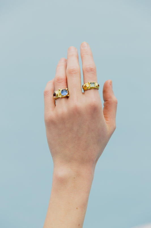Suede Ring in Light Blue